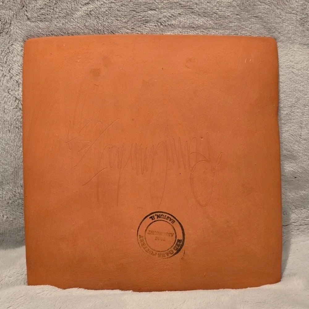 Red Oak Pottery One Cat Just Leads To Another Terracotta Art Tile Easton IL 7in